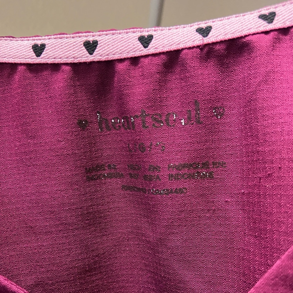 HeartSoul Large Raspberry Scrubs Top - Picture 2 of 2